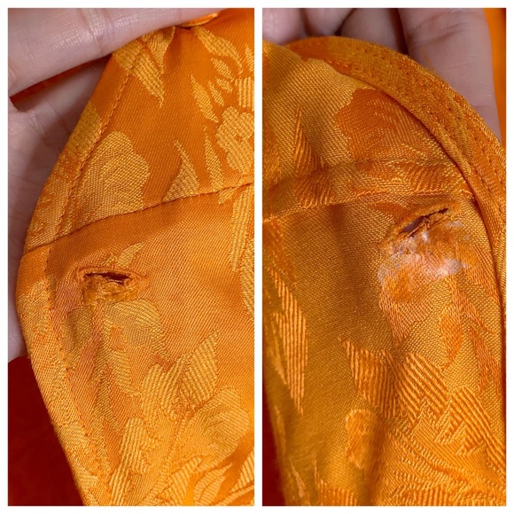 The Attico Caravan Rose Satin Jacquard Mini Dress (Sz IT 38 / US 0) Orange - Picture 13 of 16